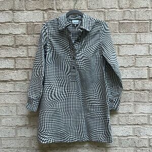 GANNI Houndstooth Mini Shirtdress